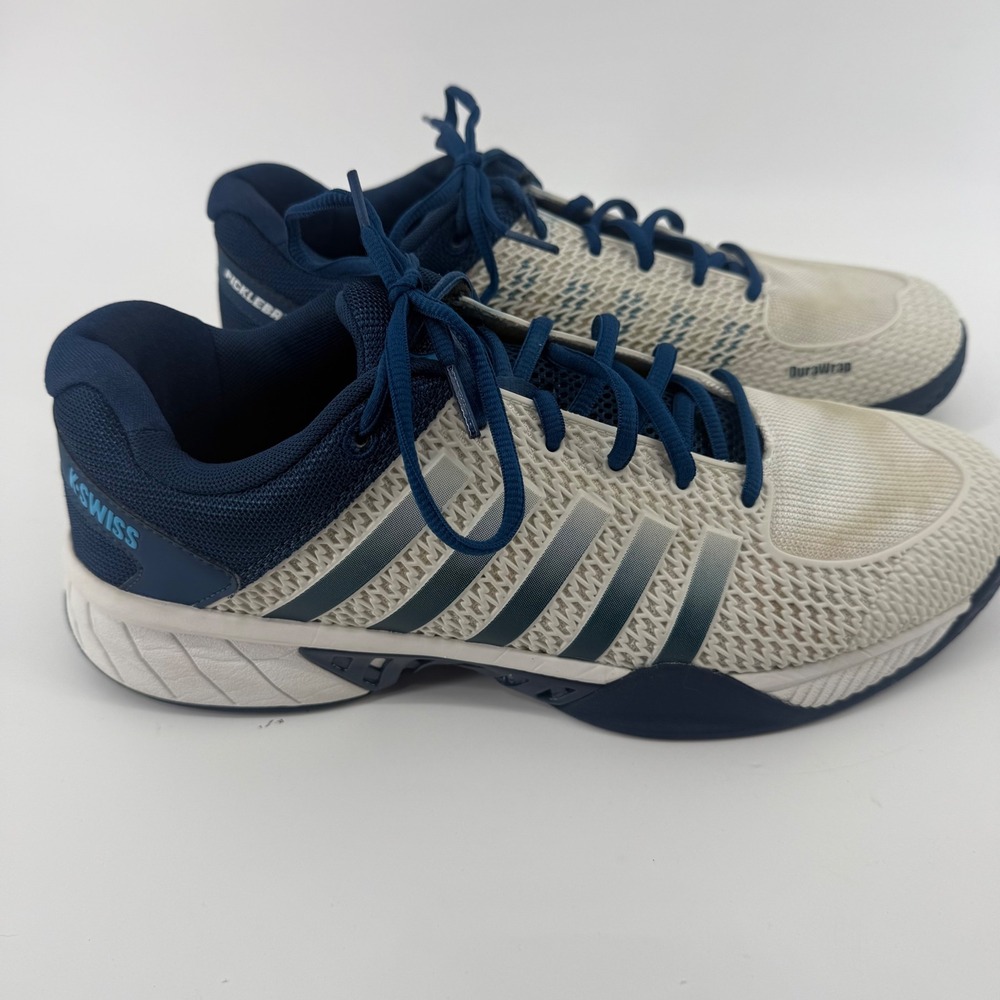 K-Swiss Mens Pickleball Shoes Tennis Sneakers Size 10 White Blue DuraWrap - Picture 5 of 11
